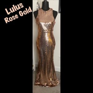 Lulus Rose Gold Sequins Gown